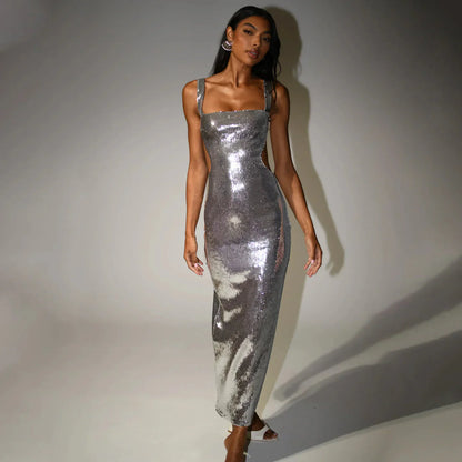 IRIS MAXI DRESS - SILVER