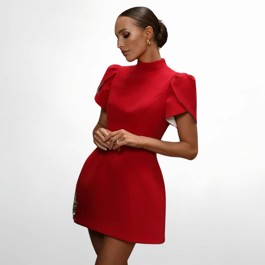 Lyraea Elegant Petal Sleeves Mini Dress