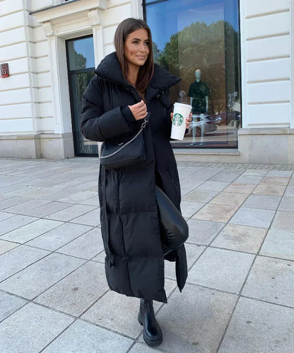 Maleah | Long winter coat with belt