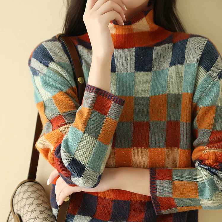 MIA™ - Retro-Inspired Plaid Sweater